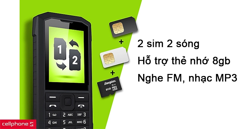 Hai sim hai sóng, hỗ trợ nghe đài FM, nghe nhạc mp3