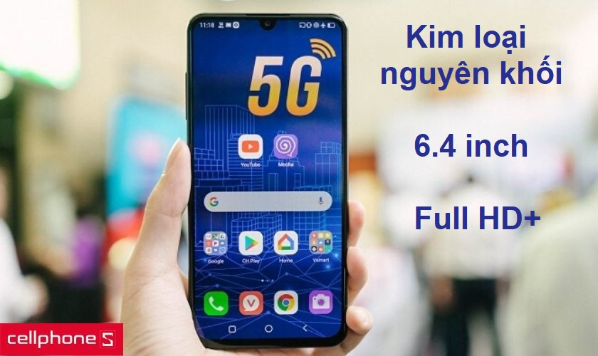 Thiết kế kim loại nguyên khối sang trọng và màn hình giọt nước lên đến 6.4 inch