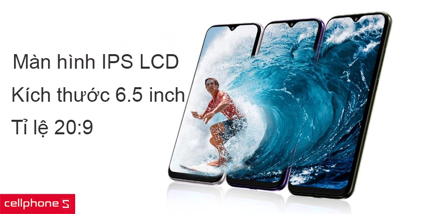 Màn hình giọt nước thời thượng, kích thước 6.52 inch, công nghệ IPS