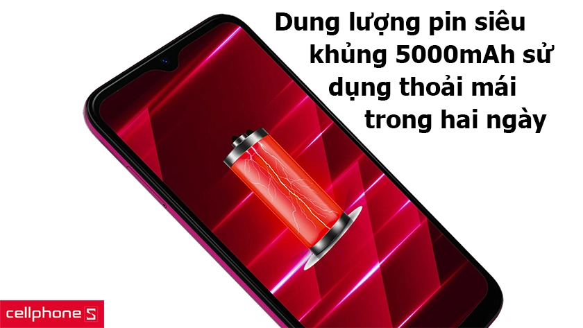 Dung lượng pin siêu khủng 5000 mAh