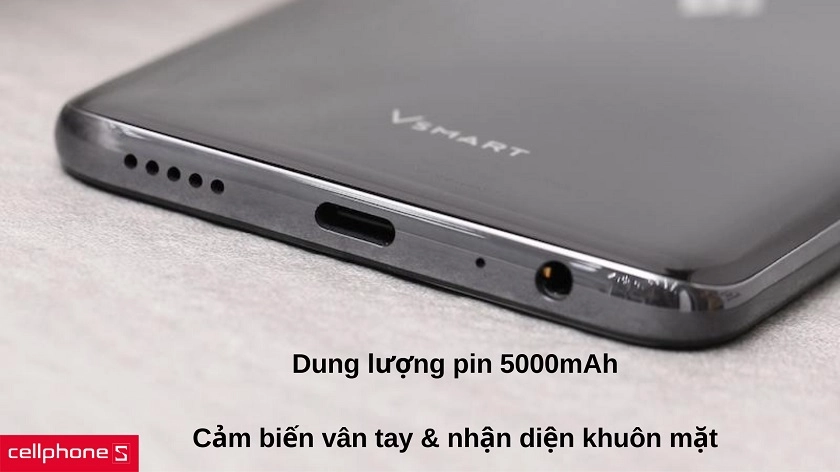 Dung lượng pin 5000mAh đi kèm với cảm biến vân tay & nhận diện khuôn mặt