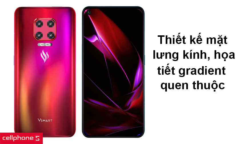 Thiết kế mặt lưng kính, họa tiết gradient quen thuộc