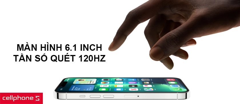 Màn hình 6.1 inch với phần notch nhỏ hơn, màn hình OLED LTPO và tần số quét 120Hz