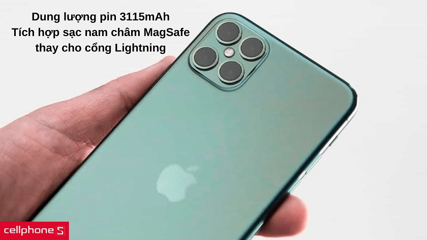 Dung lượng pin 3115mAh giúp sử dụng iPhone 14 thoải mái cả ngày