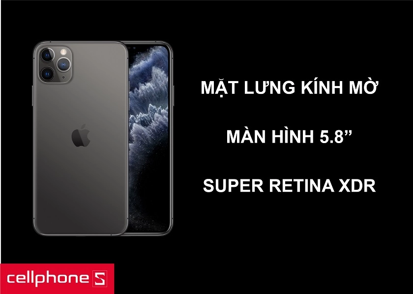 Thiết kế thép nguyên khối với mặt lưng kính mờ và màn hình 5.8 inches sắc nét