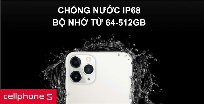 Bộ nhớ trong tuỳ chọn từ 64-512GB cùng chuẩn kháng nước IP68 tiện dụng