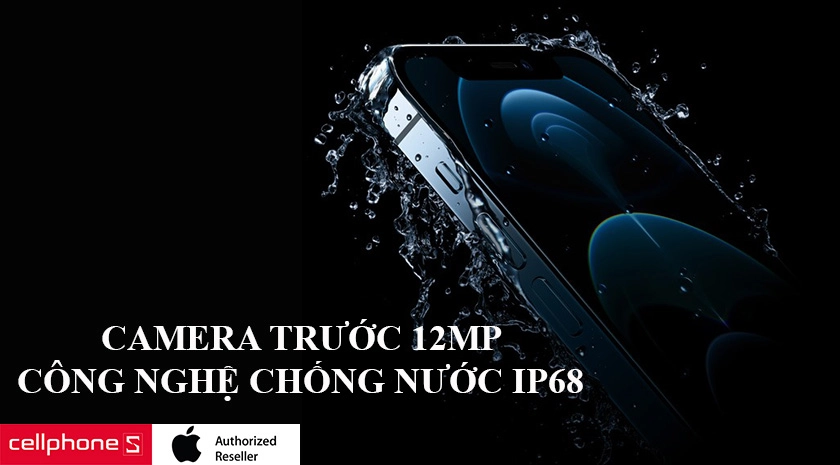 Camera trước 12MP hỗ trợ mở FaceiD cùng công nghệ chống nước IP68