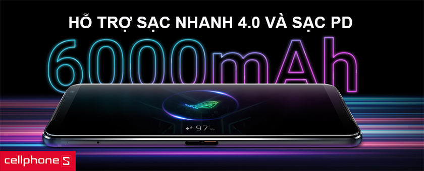 Dung lượng pin 6.100 mAh sử dụng 7 tiếng, hỗ trợ sạc nhanh 30W