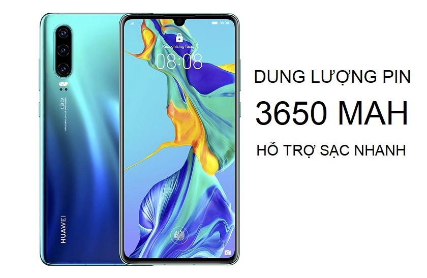 dung lượng pin 4.300 mAh, tích hợp công nghệ sạc nhanh Huawei Super Charge