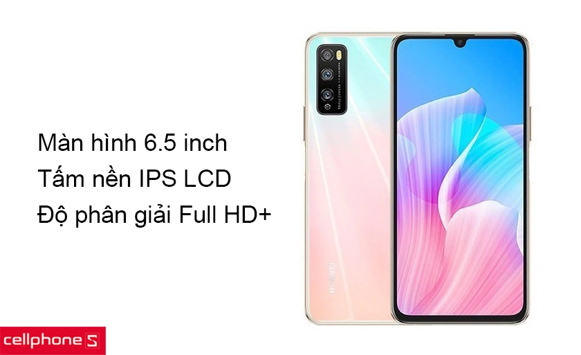 Màn hình 6.5 inch với tấm nền IPS LCD với độ phân giải Full HD+