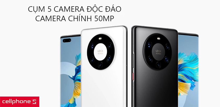 Cụm 5 camera độc đáo với camera chính 50MP