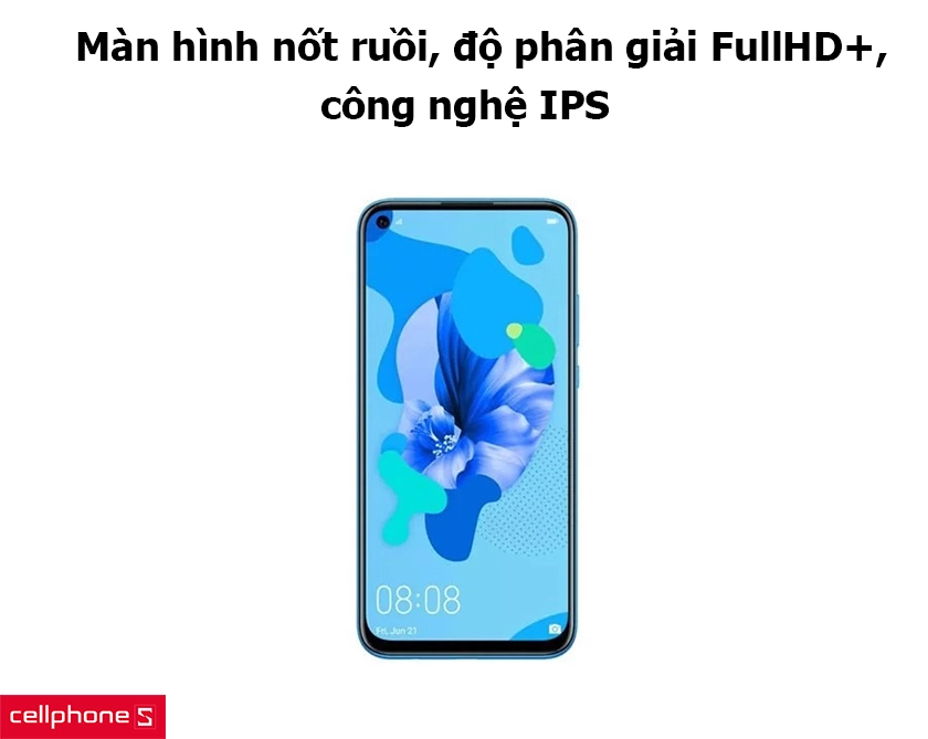 Màn hình nốt ruồi, độ phân giải FullHD+, công nghệ IPS