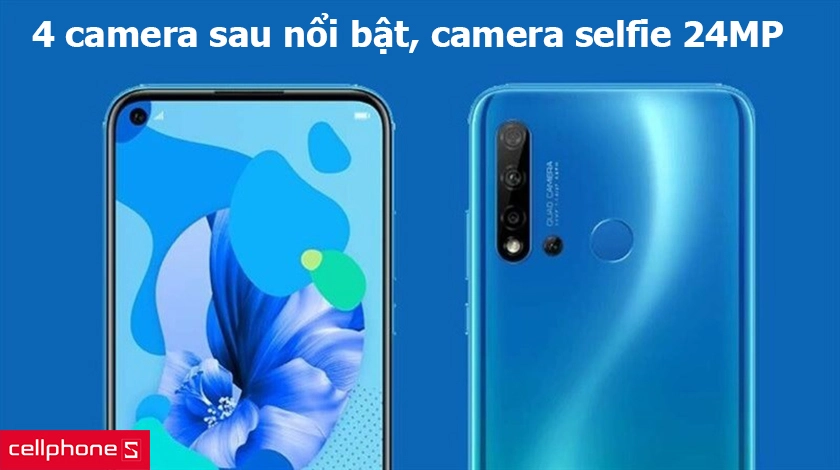 Camera vẫn rất nổi bật với hệ thống bốn camera sau, camera selfie 24MP