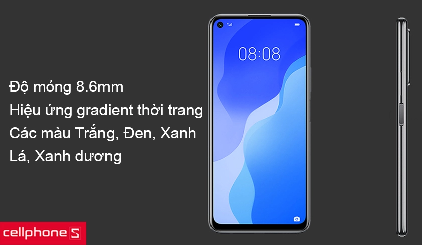 Thiết kế nguyên khối với mặt lưng chuyển màu gradient đẹp mắt