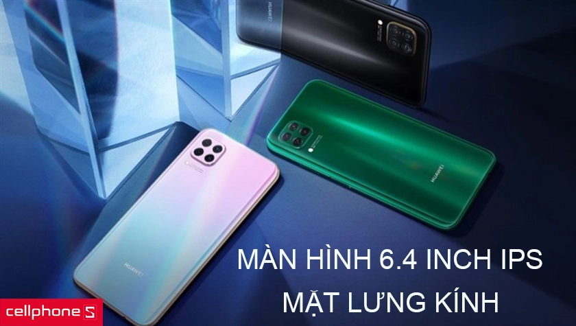 Thiết kế mặt lưng kính cao cấp cùng màn hình IPS LCD 6.4 inches đục lỗ hiện đại