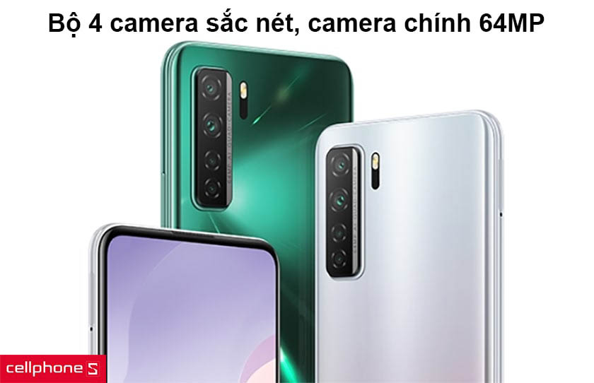 Bộ 4 camera sắc nét, camera chính 64MP