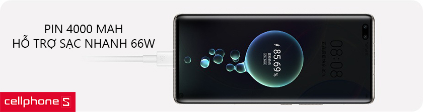 Viên pin 4300 mAh, hỗ trợ sạc nhanh 40W, cảm biến vân tay dưới màn hình