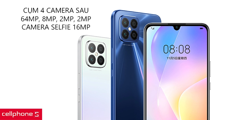 Cụm 4 camera sau giúp chụp ảnh chuyên nghiệp cùng camera selfie 16MP