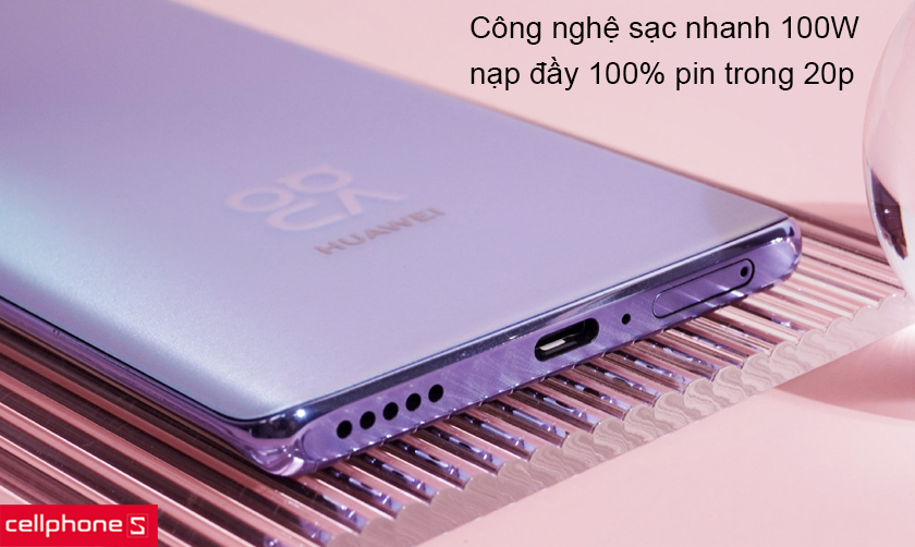Viên pin dung lượng cao cùng với công nghệ sạc nhanh công suất đến 100W ấn tượng