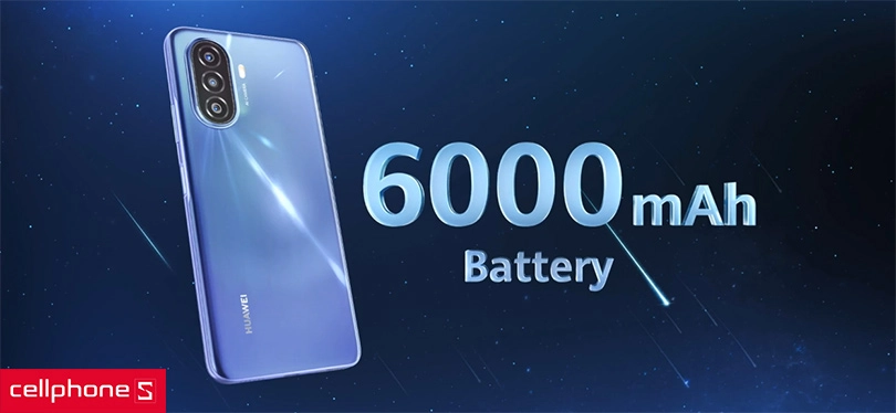 Pin 6000 mAh, thoải mái sử dụng cùng sạc nhanh công suất lớn