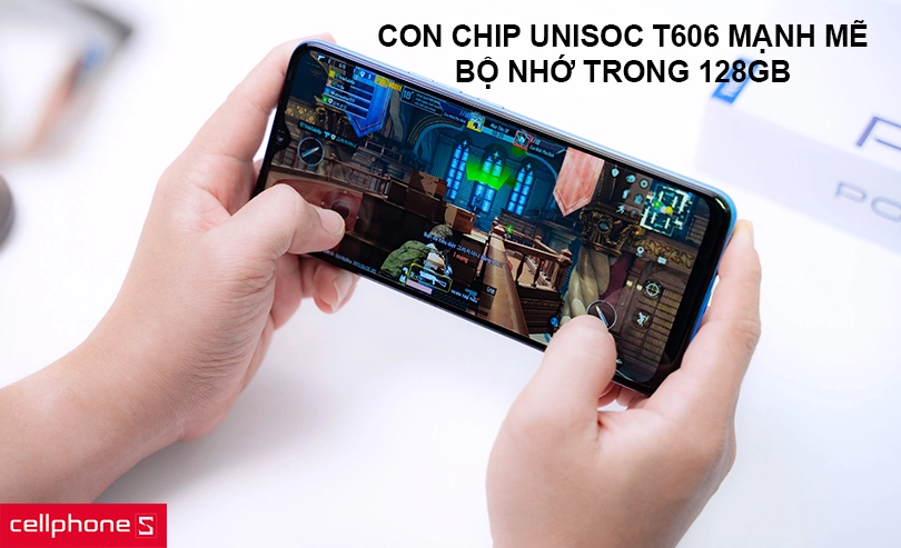 Con chip Unisoc T606 mạnh mẽ, bộ nhớ trong 128GB