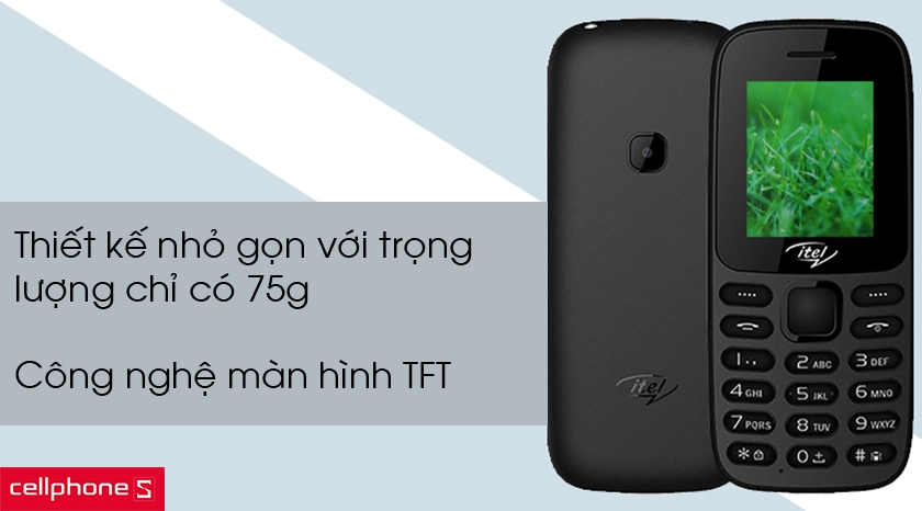 Thiết kế nhỏ gọn với trọng lượng chỉ có 75g và công nghệ màn hình TFT