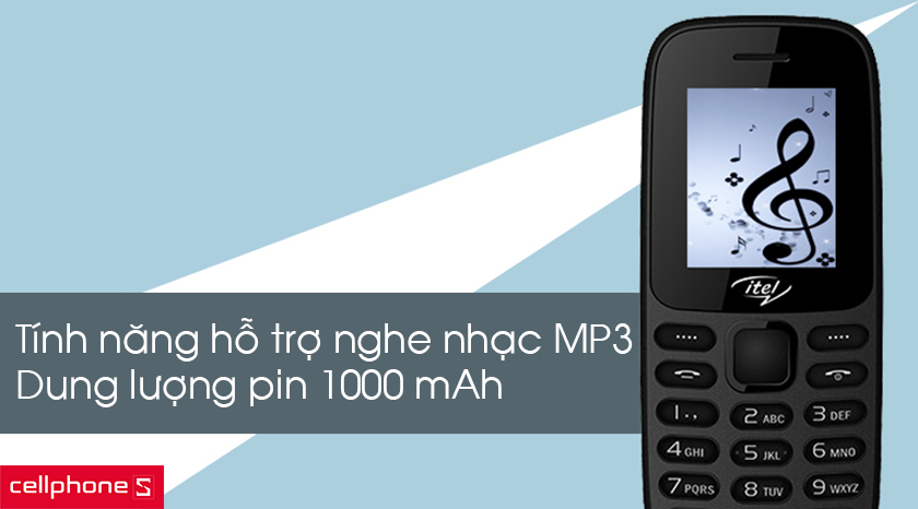 Sở hữu tính năng hỗ trợ nghe nhạc MP3 và dung lượng pin 1000 mAh