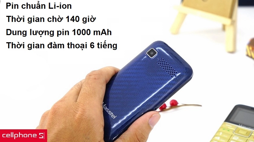 Dung lượng pin 1000 mAh cho thời gian đàm thoại đến hơn 6 tiếng