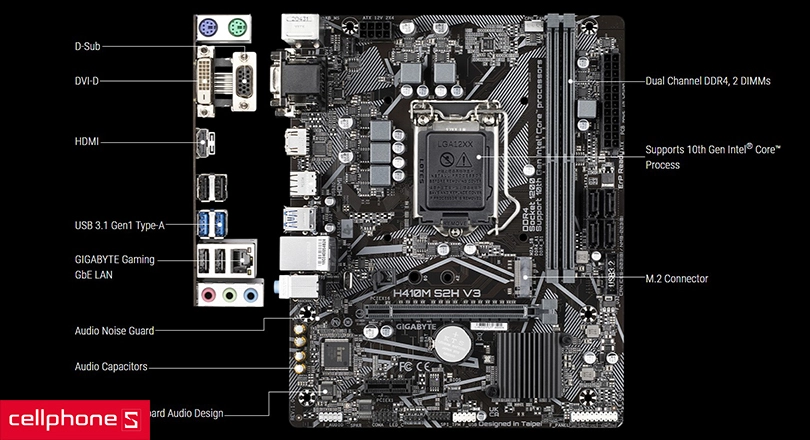 Mainboard Gigabyte H410M-S2H V3 - Mang đến năng lượng mạnh mẽ