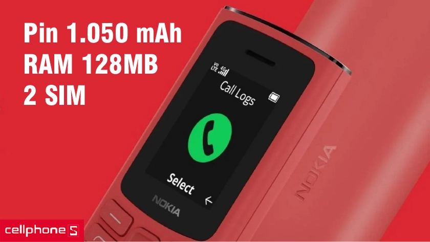 Dung lượng pin khủng, hỗ trợ 2 SIM cùng hệ điều hành Series 30+