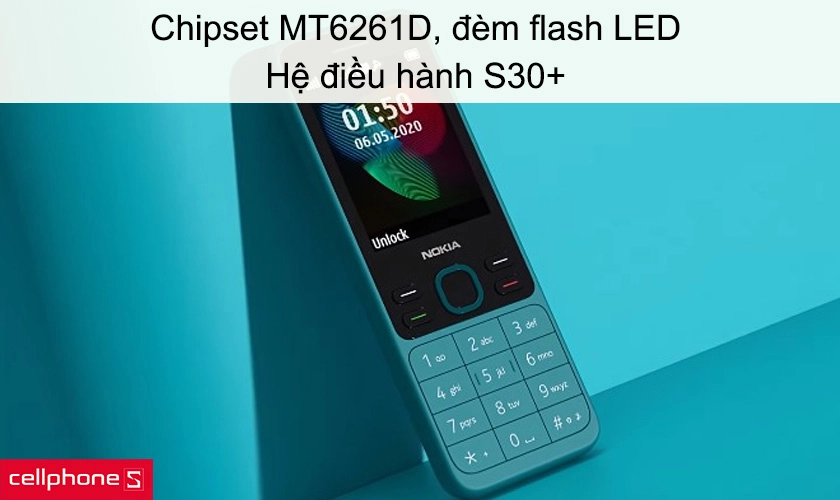 Nokia 150 2020 hoạt động trên nền tảng S30+, cùng chipset MT6261D, hỗ trợ thẻ nhớ 32GB