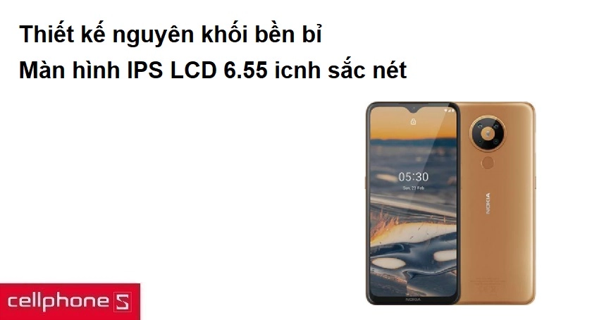 Thiết kế nguyên khối bền bỉ, màn hình IPS LCD 6.55 icnh sắc nét