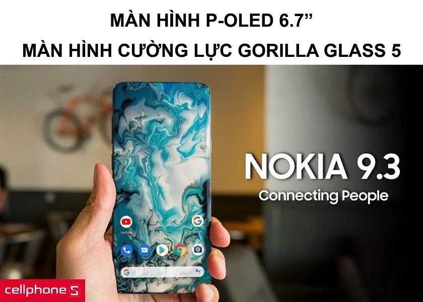 Màn hình P-OLED 6.7 inches mới cùng cường lực Gorilla Glass 5 bảo vệ chắc chắn