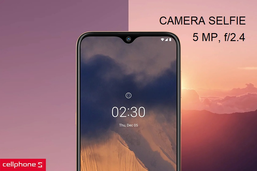 Camera trước 5MP, khẩu độ f/2.4 