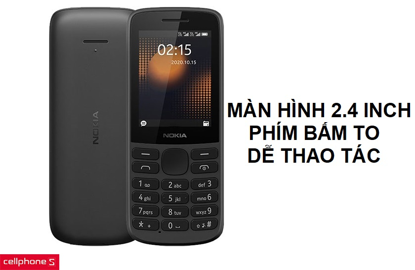 Màn hình 2.4 inch, bàn phím phím bấm to dễ thao tác