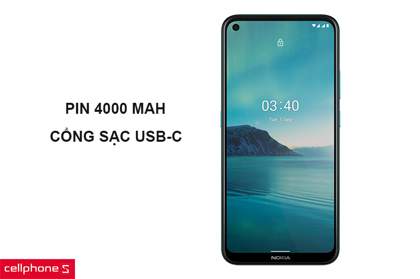 Pin 4000 mAh cho thời gian đàm thoại 35 giờ cùng bảo mật vân tay