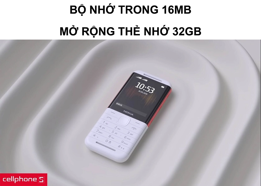 Bộ nhớ trong 16MB cùng khả năng mở rộng thẻ nhớ lên đến 32GB