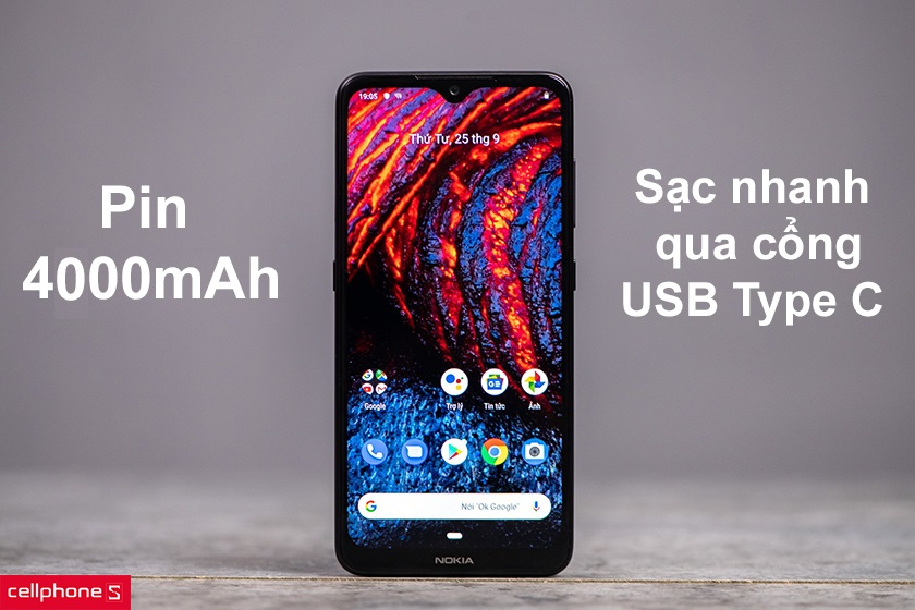Trang bị pin dung lượng cao 4000mAh