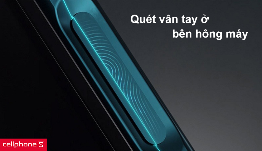 quét vân tay ở bên hông máy