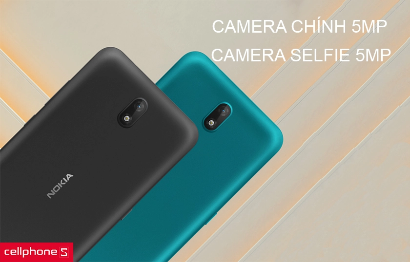 Camera selfie và camera sau 5MP cho hình ảnh sắc nét, nhiều tính năng chụp hình thông minh