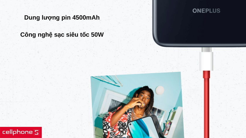 Viên pin 4500mAh với công nghệ sạc 50W siêu nhanh
