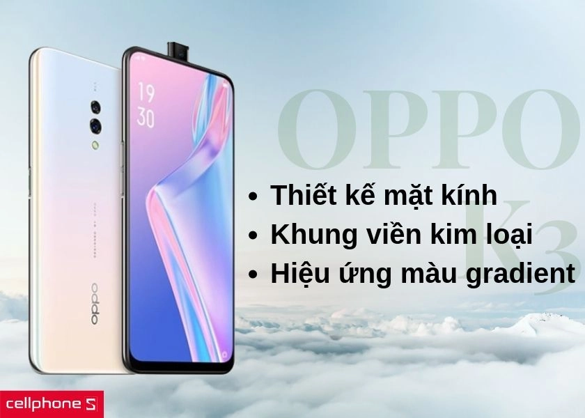 Thiết kết mặt kính, khung kim loại và hiệu ứng chuyển màu gradient