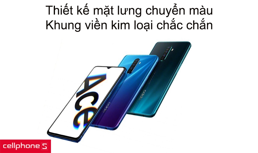 Thiết kế mặt lưng chuyển màu, khung viền kim loại chắc chắn