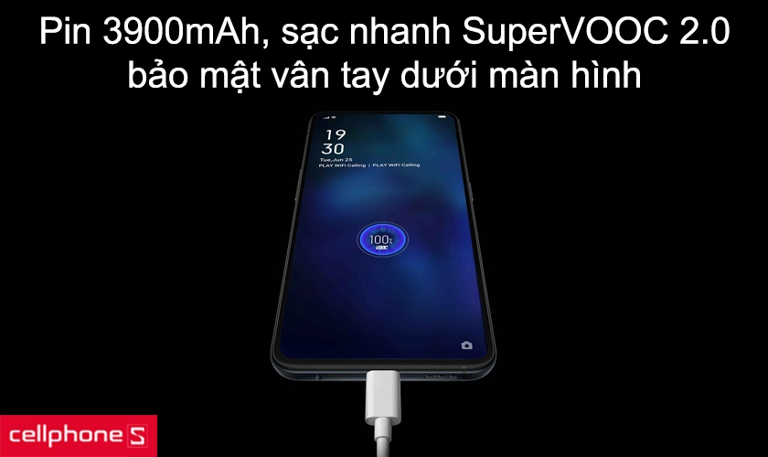 Dung lượng pin 3900mAh, sạc nhanh 65W, bảo mật vân tay dưới màn hình