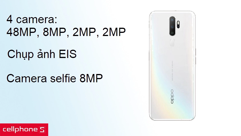 Cụm 4 camera 48MP, 8MP, 2MP, 2MP hỗ trợ chụp ảnh điện tử EIS
