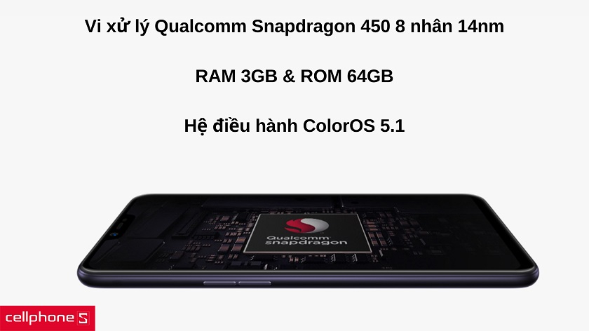 Vi xử lý Qualcomm Snapdragon 450 8 nhân 14nm cho hiệu suất mượt mà