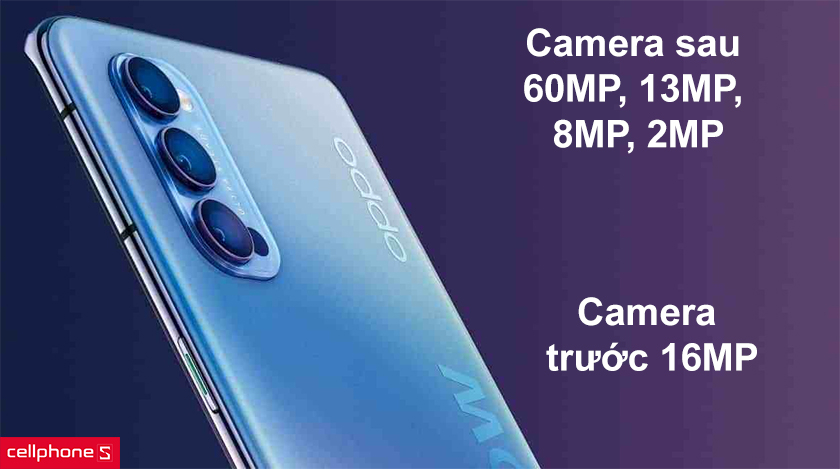 Bộ 4 camera lên đến 60MP, camera trước 16MP