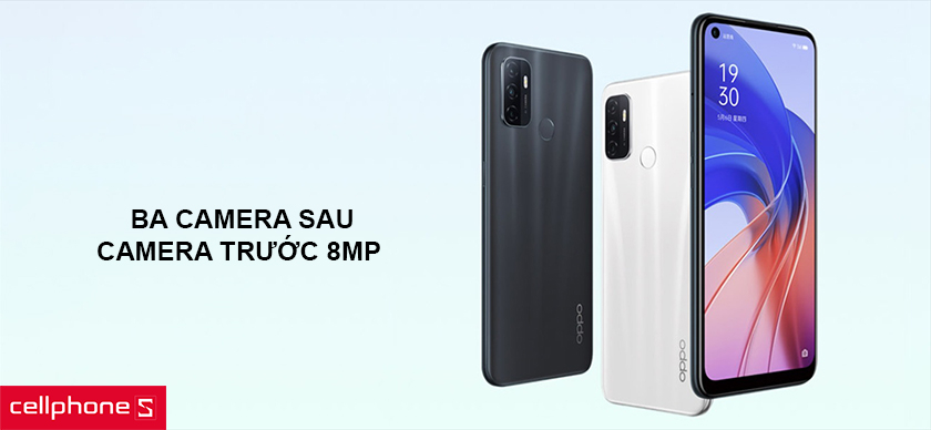 Cụm ba camera sau, camera trước 8MP chụp ảnh ổn định