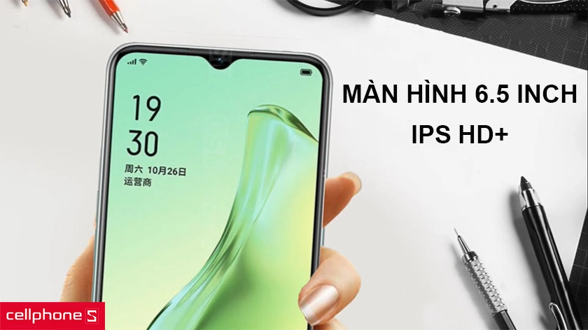 Màn hình 6.5 inch, độ phân giải HD+ cho hiển thị sắc nét với tấm nền IPS