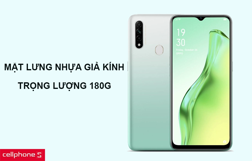 Thiết kế nhựa giả kính, màu sắc gradient, trọng lượng chỉ 180g